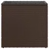  barna polyrattan kerti kisasztal üveg lappal 58 x 27,5 x 55 cm