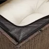  3 személyes barna polyrattan kerti kanapé párnával