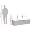  3 személyes barna polyrattan kerti kanapé párnával