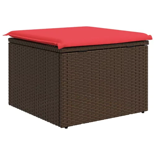  barna polyrattan kerti ülőke párnával 55 x 55 x 37 cm