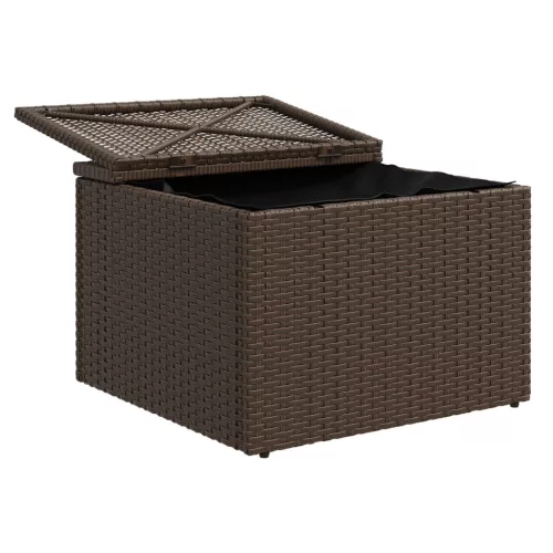 barna polyrattan kerti ülőke párnával 55 x 55 x 37 cm