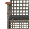  4 db szürke polyrattan és akácfa kerti szék párnákkal