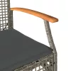  4 db szürke polyrattan és akácfa kerti szék párnákkal