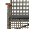  szürke polyrattan és akácfa kerti pad párnával