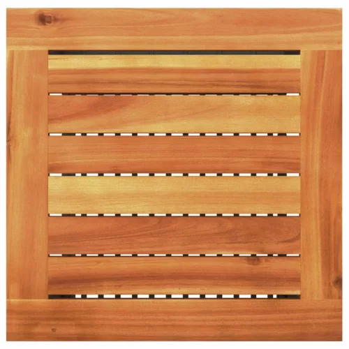  fekete polyrattan és akácfa kerti asztal 40 x 40 x 42 cm