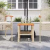  bézs polyrattan és akácfa kerti asztal 40 x 40 x 42 cm