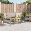  4 részes szürke polyrattan kerti ülőgarnitúra párnákkal