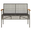  4 részes szürke polyrattan kerti ülőgarnitúra párnákkal