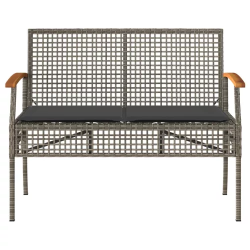  4 részes szürke polyrattan kerti ülőgarnitúra párnákkal