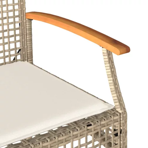  4 részes bézs polyrattan kerti ülőgarnitúra párnákkal