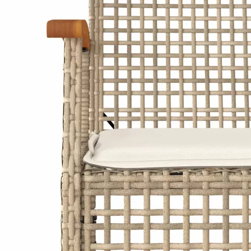  4 részes bézs polyrattan kerti ülőgarnitúra párnákkal