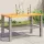 szürke polyrattan és akácfa kerti asztal 70 x 38 x 42 cm