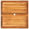  szürke polyrattan és akácfa kerti asztal 80 x 80 x 74 cm