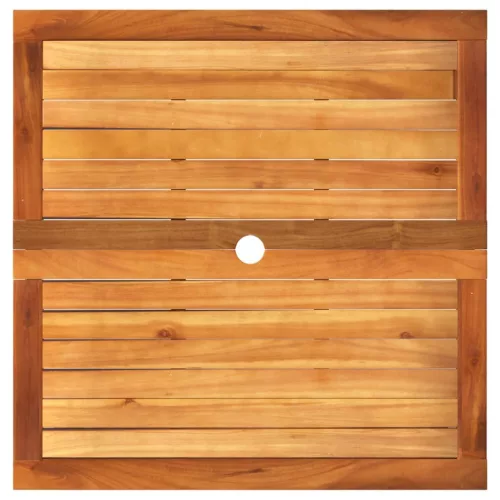 szürke polyrattan és akácfa kerti asztal 80 x 80 x 74 cm