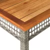  szürke polyrattan és akácfa kerti asztal 80 x 80 x 74 cm