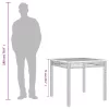 szürke polyrattan és akácfa kerti asztal 80 x 80 x 74 cm