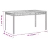  bézs polyrattan és akácfa kerti asztal 140 x 80 x 75 cm