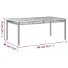  fekete polyrattan és akácfa kerti asztal 180 x 90 x 75 cm