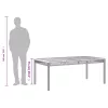  fekete polyrattan és akácfa kerti asztal 180 x 90 x 75 cm