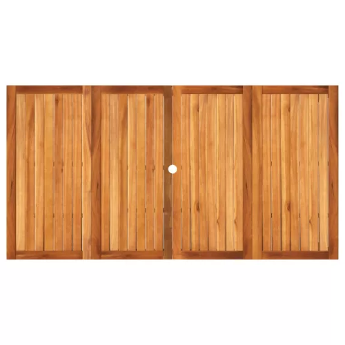  bézs polyrattan és akácfa kerti asztal 180 x 90 x 75 cm