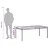  bézs polyrattan és akácfa kerti asztal 180 x 90 x 75 cm