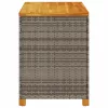  szürke polyrattan és akácfa kerti tárolóláda 110 x 55 x 63 cm