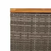  szürke polyrattan és akácfa kerti tárolóláda 110 x 55 x 63 cm