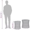  2 db fekete polyrattan kerti kisasztal fa asztallappal