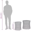  2 db szürke polyrattan kerti kisasztal fa asztallappal