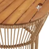  2 db bézs polyrattan kerti kisasztal fa asztallappal