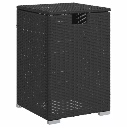  fekete polyrattan propántartály borító asztal 40 x 40 x 60 cm