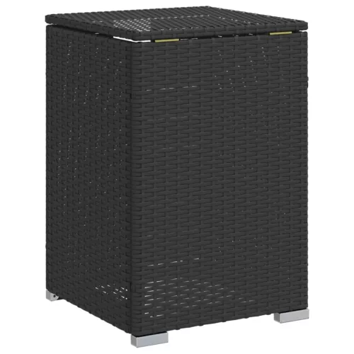  fekete polyrattan propántartály borító asztal 40 x 40 x 60 cm