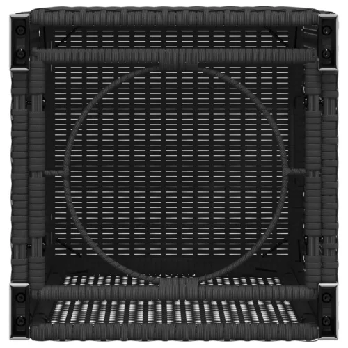  fekete polyrattan propántartály borító asztal 40 x 40 x 60 cm