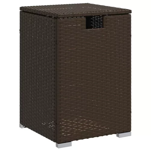  barna polyrattan propántartály borító asztal 40 x 40 x 60 cm