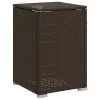  barna polyrattan propántartály borító asztal 40 x 40 x 60 cm