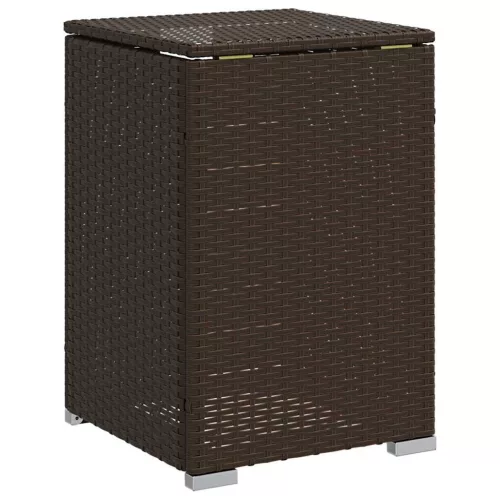  barna polyrattan propántartály borító asztal 40 x 40 x 60 cm