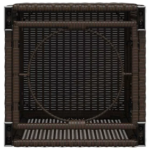  barna polyrattan propántartály borító asztal 40 x 40 x 60 cm