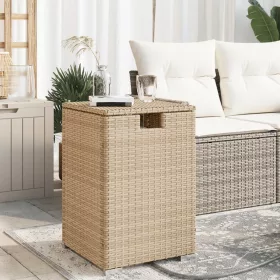    bézs polyrattan propántartály borító asztal 40 x 40 x 60 cm