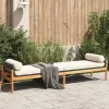  polyrattan akácfa kerti pad fekete párnával