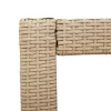  bézs polyrattan kerti kisasztal fa asztallappal 60x40x75 cm