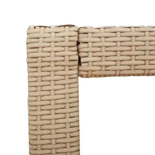  bézs polyrattan kerti kisasztal fa asztallappal 60x40x75 cm
