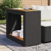  fekete polyrattan falapos kerti asztal 100x40x75 cm