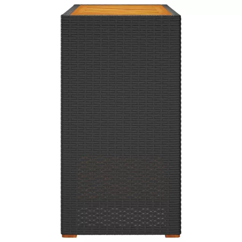  fekete polyrattan falapos kerti asztal 100x40x75 cm