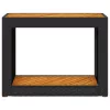  fekete polyrattan falapos kerti asztal 100x40x75 cm