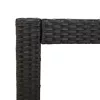  fekete polyrattan falapos kerti asztal 100x40x75 cm
