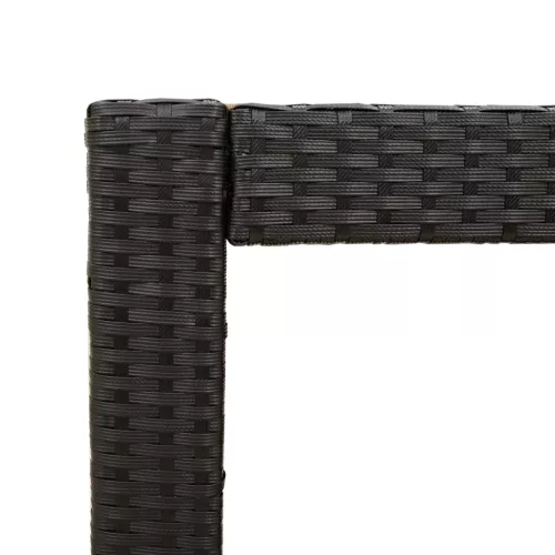  fekete polyrattan falapos kerti asztal 100x40x75 cm