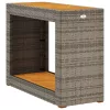  szürke polyrattan falapos kerti asztal 100x40x75 cm