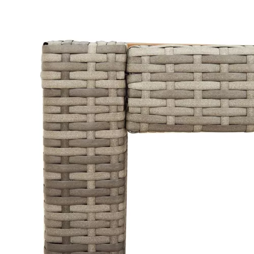  szürke polyrattan falapos kerti asztal 100x40x75 cm