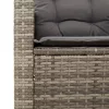  3 részes szürke polyrattan és akácfa bisztrószett párnákkal