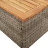  3 részes szürke polyrattan és akácfa bisztrószett párnákkal